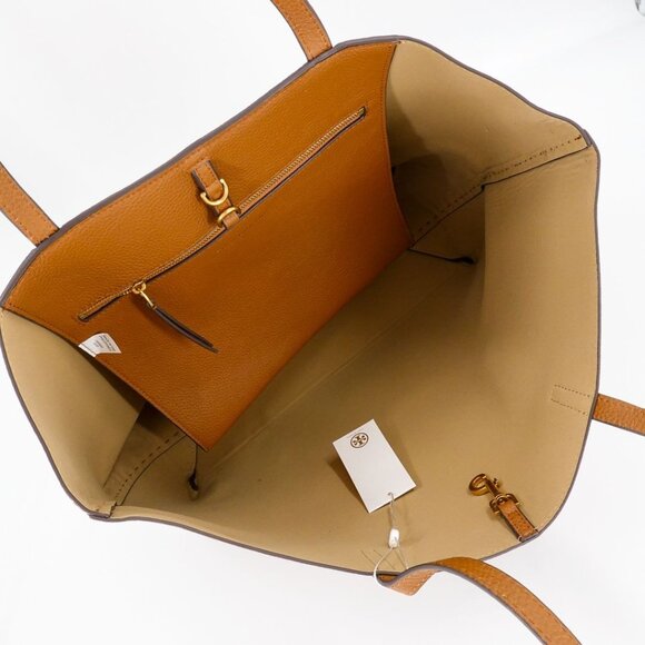 Tory Burch McGraw Leather Tote Bag Tiramisu Brown - Picture 7 of 14